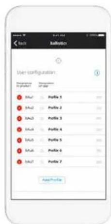 Back Add Add User configuration: Add Profile 1 Profile 2 Profile 3 Profile 4 Profile 5 Profile 6 Profile 7 Add Profile