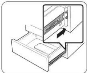 SAMSUNG NE63BB871112AC - Removing and reinstalling the storage drawer - 2