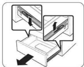 SAMSUNG NE63BB871112AC - Removing and reinstalling the storage drawer - 1