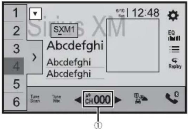 PIONEER AVH2440NEX - Affichage du canal actuel (Mode de radiodiffusion en direct) - 1