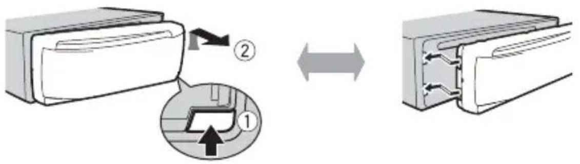 PIONEER DEHS1100UB - Retrait de la face avant - 1