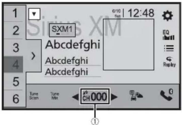 PIONEER AVH1400NEX - Affichage du canal actuel (Mode de radiodiffusion en direct) - 1