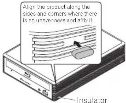 PIONEER BDRX12UBK - Affixing the insulators (recommended affixing example) - 2