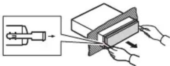 PIONEER DEHS6010BS - Removing the unit (installed with the supplied mounting sleeve) - 2