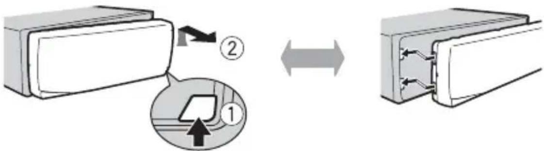 PIONEER MVHS512BS - Retrait de la face avant - 1