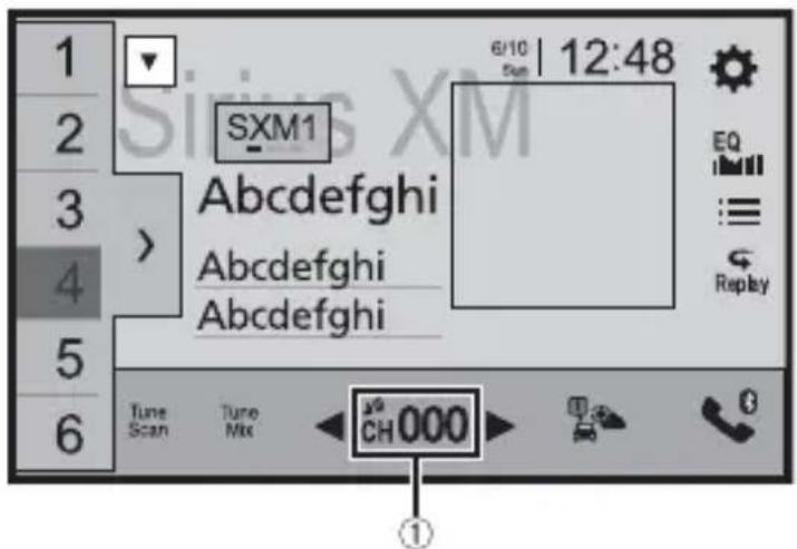 PIONEER MVH2400NEX - Affichage du canal actuel (Mode de radiodiffusion en direct) - 1