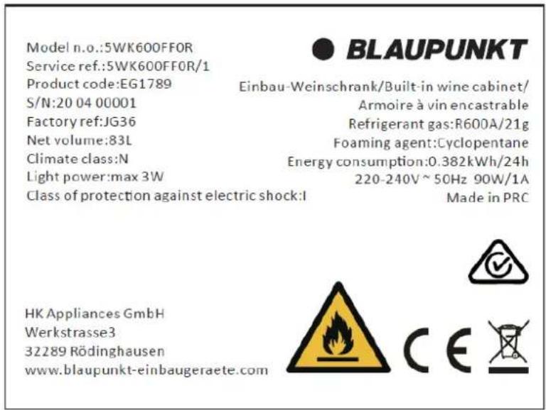BLAUPUNKT 5WK600FF0 - DATOS TÉCNICOS - 1