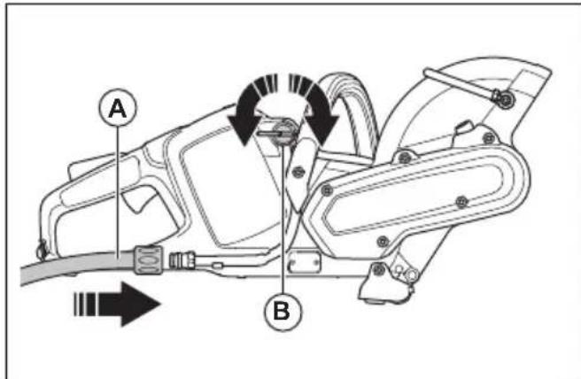 HUSQVARNA K 535i - Aansluiten van koelwater - 1