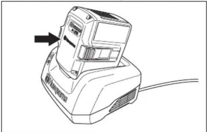 HUSQVARNA K 535i - Connexion de la batterie au chargeur de batterie - 1