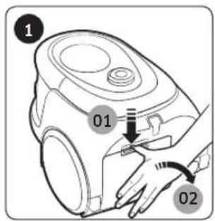SAMSUNG SC07M21A0V1 - Cleaning the outlet filter - 1