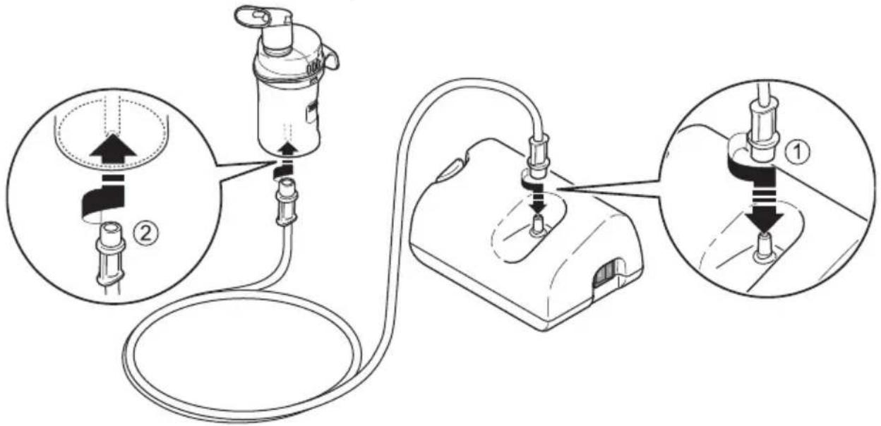 OMRON CompAIR NEC801S - Fixez le tuyau à air. - 1