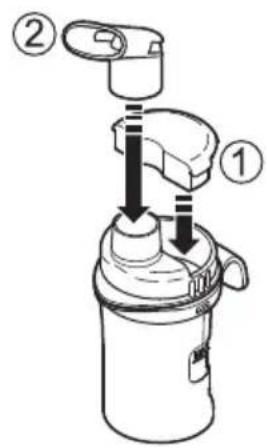 OMRON CompAIR NEC801S - Fixation de l'embout buccal - 1