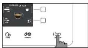 Diagram showing a device interface with icons for home, battery, and address, connected to a cursor pointer.