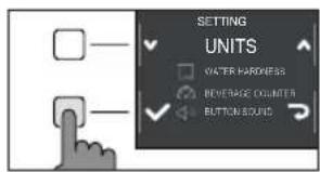 SETTING UNITS WATER HARDERS BEVERAGE COOUNTER BUTTON/SOUND