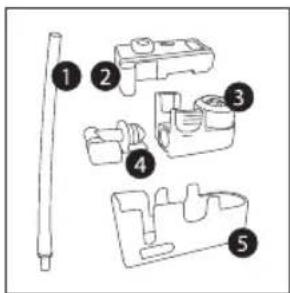 Diagram of a mechanical device with numbered parts, likely illustrating a component assembly or manufacturing process.