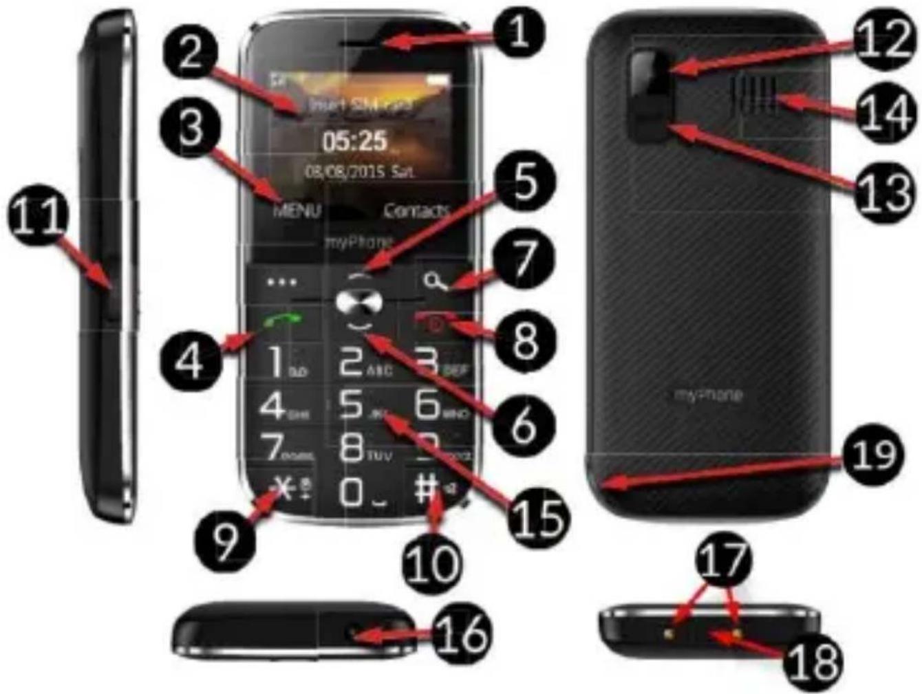 myPhone Halo C - Das Aussehen des Telefons, seiner Tasten und Funktionen - 1