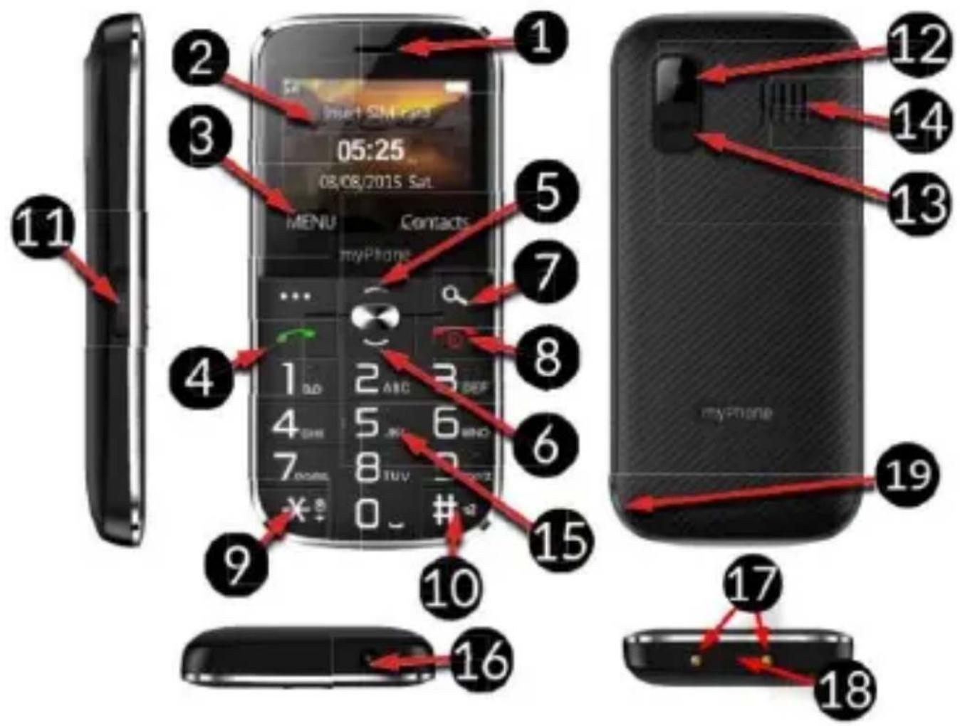 myPhone Halo C - Telephone, ses boutons et ses fonctions - 1