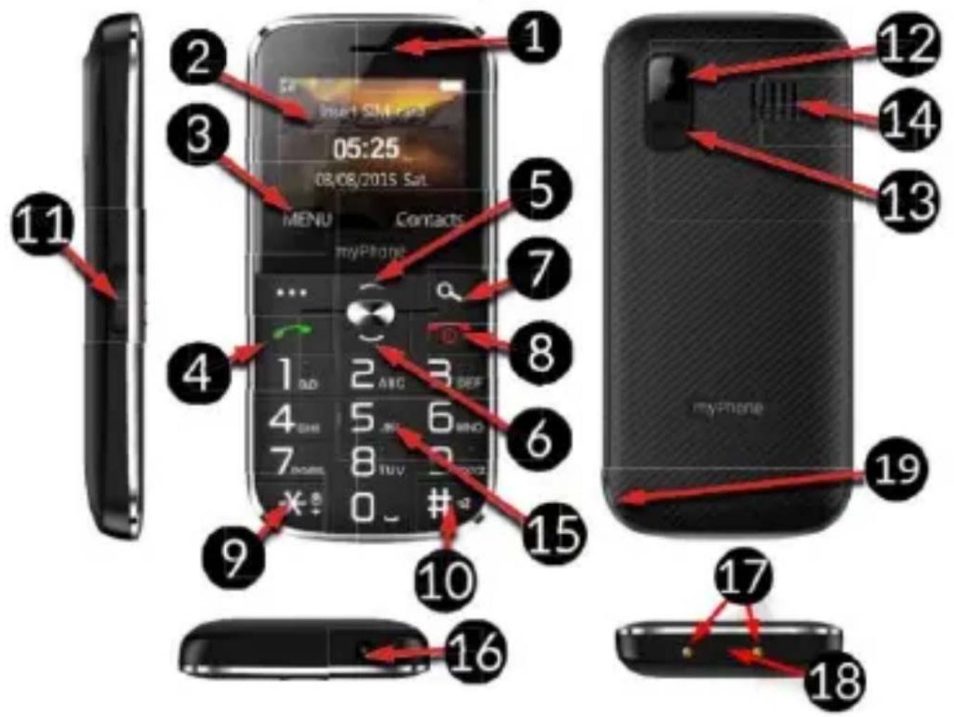 myPhone Halo C - Phone, its functions and buttons - 1