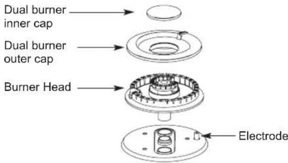 LG UPCG3654ST - Dual Extra Burner Assembly - 1