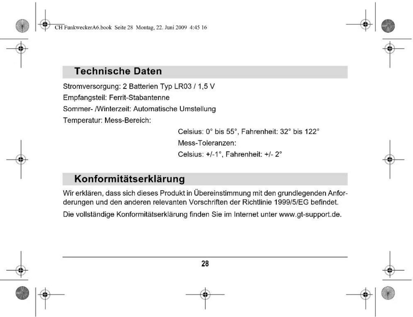 Tevion GTFWe01 - Hinweis - 8