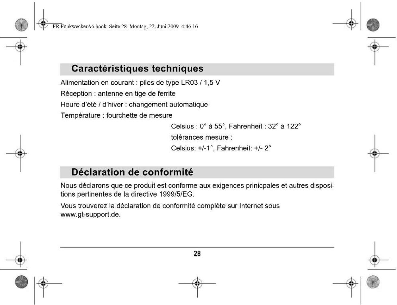 Tevion GTFWe01 - Informations générales à propos de la fonction de réveil - 10