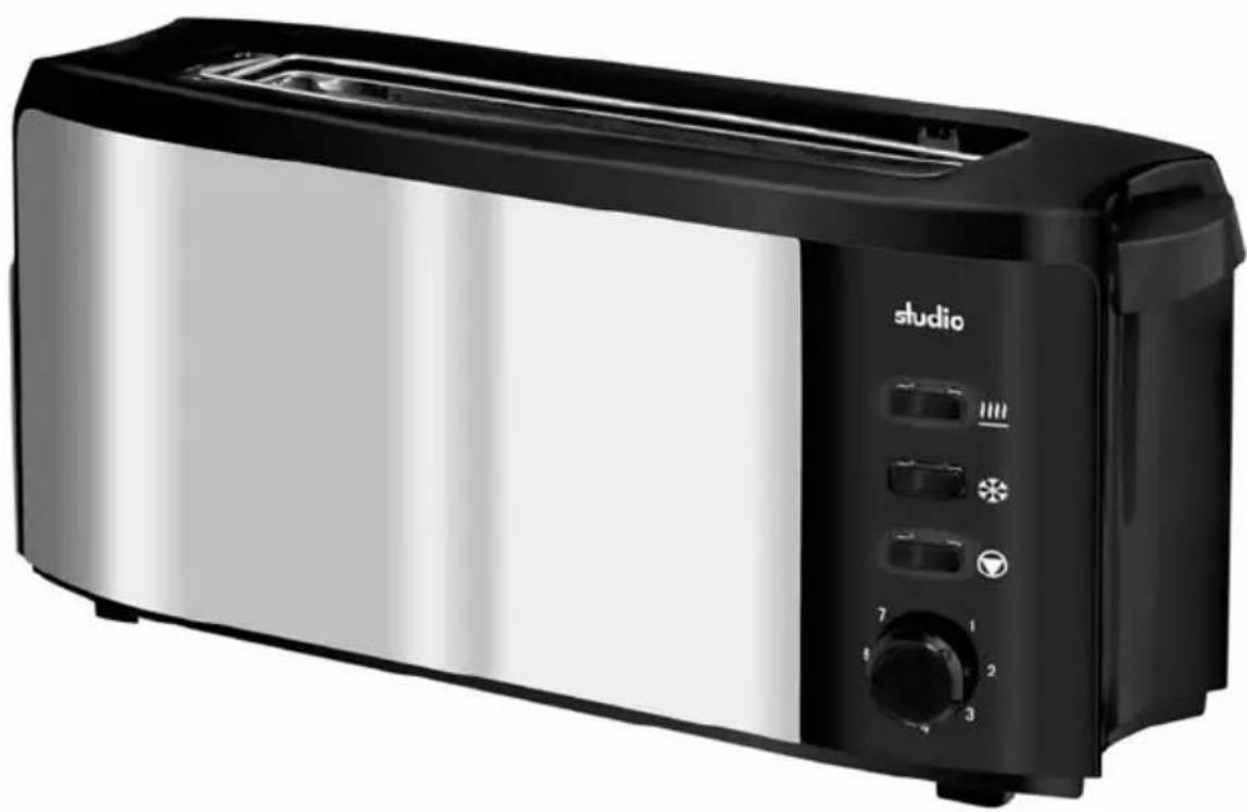 Studio GTTlseds04CH - Tostapane in acciaio inox con fessura lunga - 1