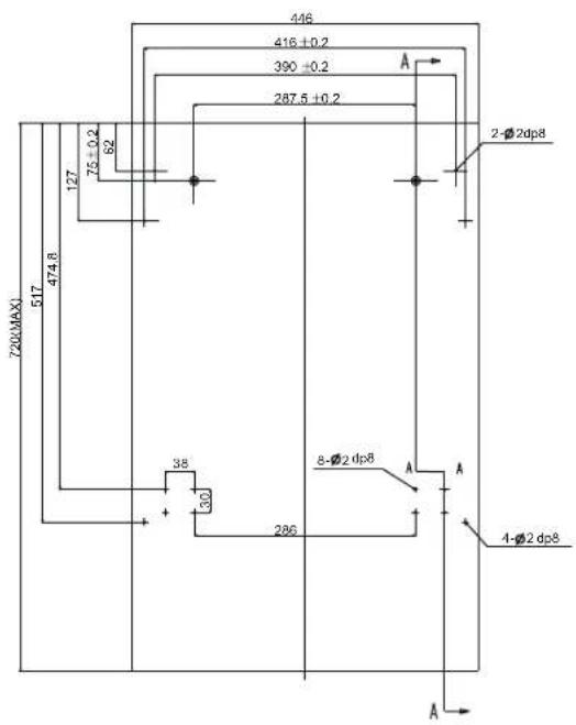 BLAUPUNKT 5VT710NA - - Dimensiones e instalación del panel decorativo - 1