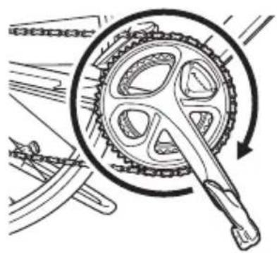 PIONEER SGYPM80 - Drehen Sie die Kurbelgarnitur des Fahrrads um mehr als drei Umdrehungen, um den linken und rechten Sender zu starten. - 1