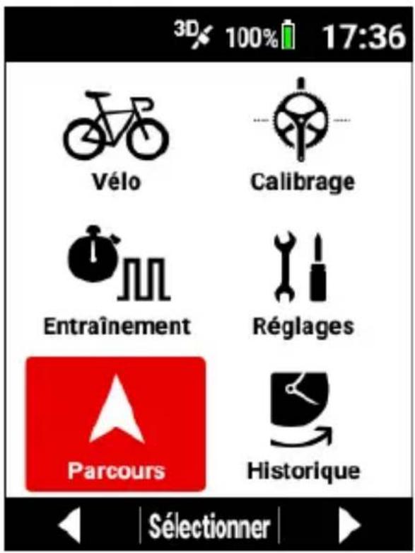 PIONEER SGXCA600 - Utilisez les boutons [] / [] pour selectionner [Parcours], puis appuyez sur le bouton [Confirmer]. - 1