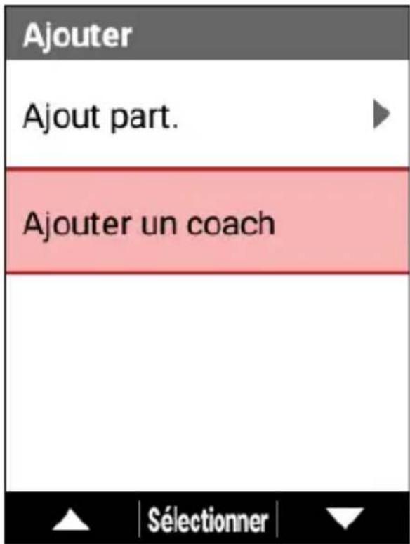 PIONEER SGXCA600 - Utilisez les boutons [] / [] pour selectionner [Ajouter un coach], puis appuyez sur le bouton [Confirmer]. - 1