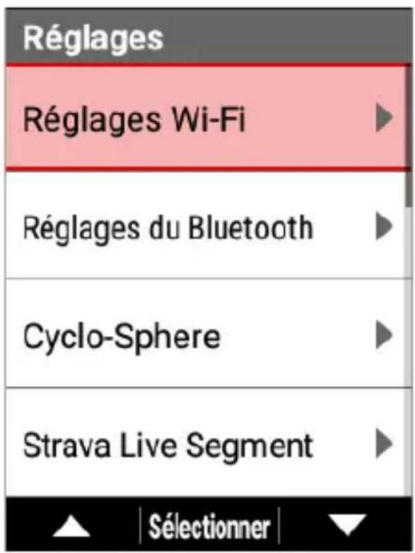 PIONEER SGXCA600 - Utilisez les boutons [] / [] pour selectionner [Réglages Wi-Fi], puis appuyez sur le bouton [Confirmer]. - 1