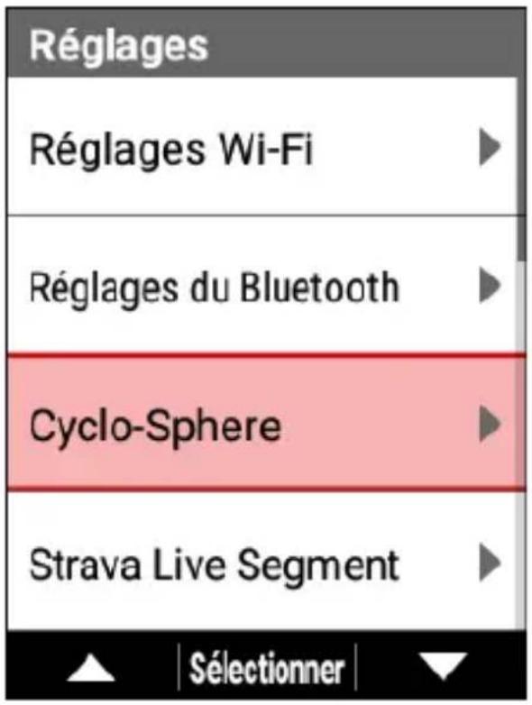 PIONEER SGXCA600 - Utilisez les boutons [] / [] pour selectionner [Cyclo-Sphere], puis appuyez sur le bouton [Confirmer]. - 1
