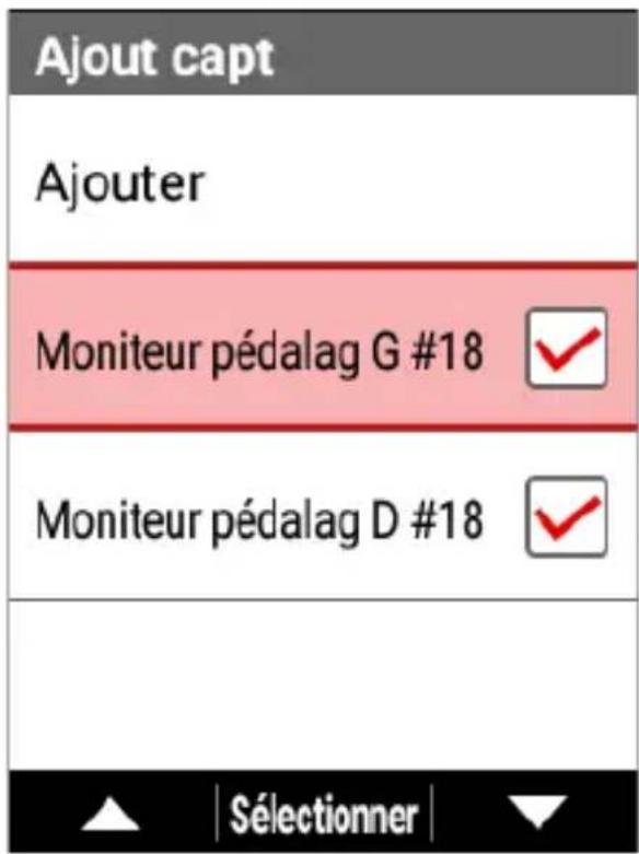 PIONEER SGXCA600 - Utilisez les boutons [] / [] pour selectionner les capteurs à ajouter, puis appuyez sur le bouton [Confirmer]. - 1