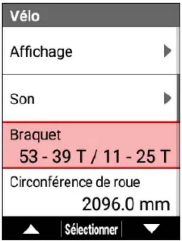 PIONEER SGXCA600 - Utilisez les boutons [] / [] pour selectionner [Braquet], puis appuyez sur le bouton [Confirmer]. - 1