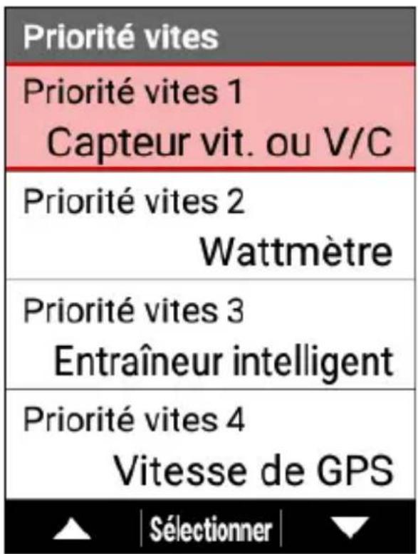 PIONEER SGXCA600 - Utilisez les boutons [←] /[→] pour selectionner l'une des options [Priorité vites1] à [Priorité vites4], puis appuyez sur le bouton [Confirmer]. - 1
