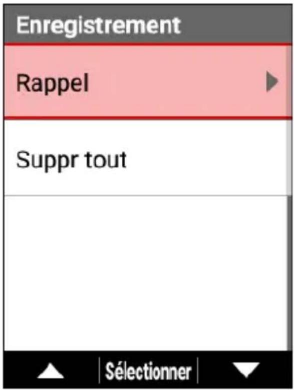 PIONEER SGXCA600 - Utilisez les boutons [] / [] pour selectionner [Rappel], puis appuyez sur le bouton [Confirmer]. - 1