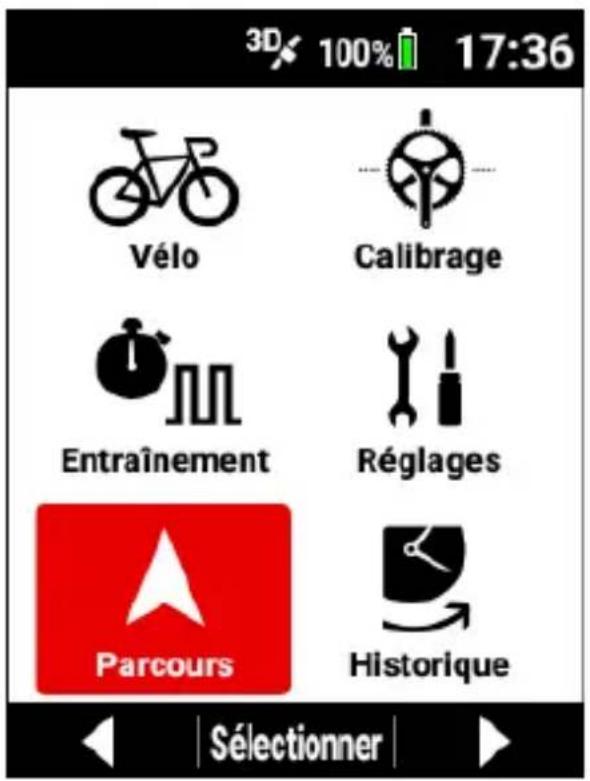 PIONEER SGXCA600 - Utilisez les boutons [] / [] pour selectionner [Parcours], puis appuyez sur le bouton [Confirmer]. - 1