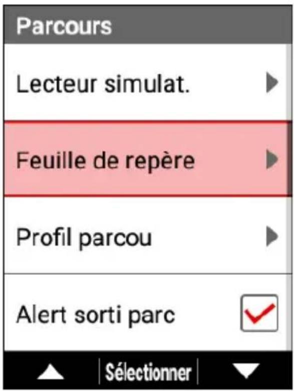 PIONEER SGXCA600 - Utilisez les boutons [] / [] pour selectionner [Feuille de repère], puis appuyez sur le bouton [Confirmer]. - 1