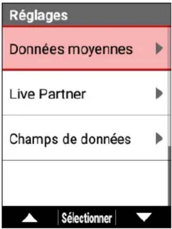 PIONEER SGXCA600 - Utilisez les boutons [] / [] pour sélectionnner [Données moyennes], puis appuyez sur le bouton [Confirmer]. - 1