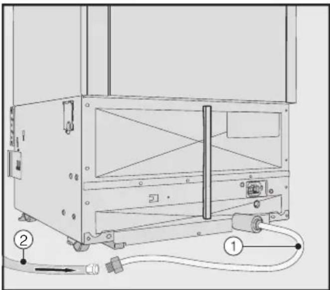 MIELE KF 2982 SF - Fixation du tuyau d'eau à l'appareil - 1