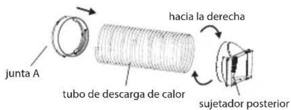 SHARP ULC12EAW - Instale el tubo de descarga de calor - 1