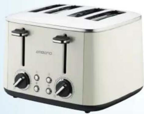 Ambiano GTTRFS01 - Grille-pain rétro 4 fentes Tostapane retrò - 4 fette - 1
