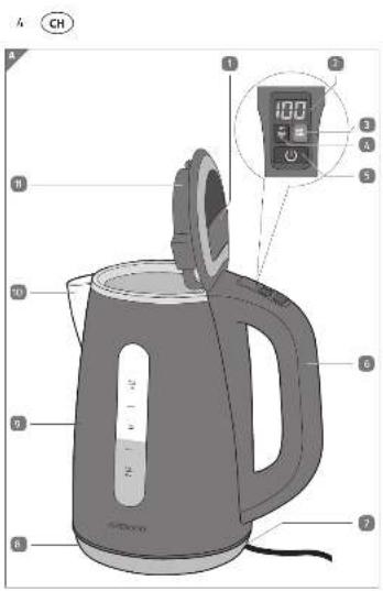 Ambiano GTWKe02CH - Elektronischer Wasserkocher Bouilloire d'eaulectronique | Bolitore elettronico - 4