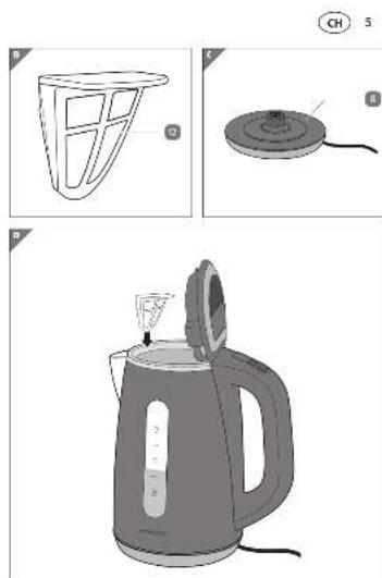 Ambiano GTWKe02CH - Elektronischer Wasserkocher Bouilloire d'eaulectronique | Bolitore elettronico - 5