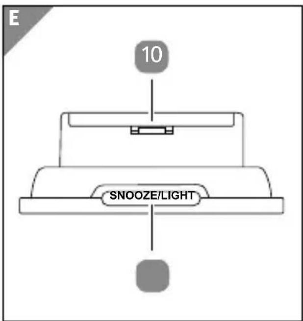 E 10 SNOOZE/LIGHT