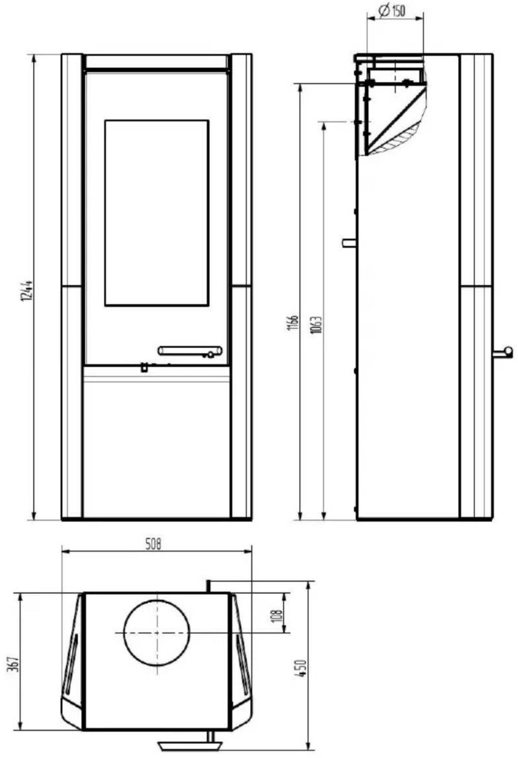 Wamsler Myra - Plans avec les dimensions - 1