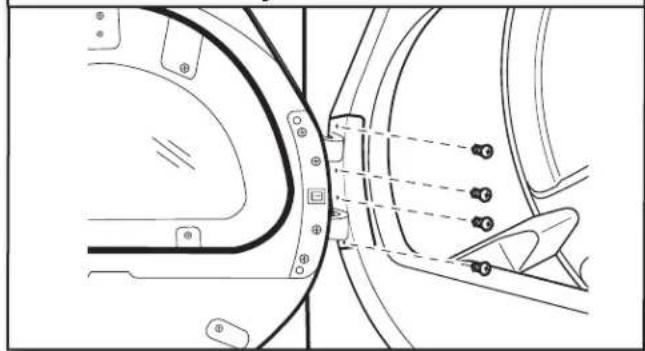 WHIRLPOOL W10277499 - Reattach door hinge to other side of dryer - 1