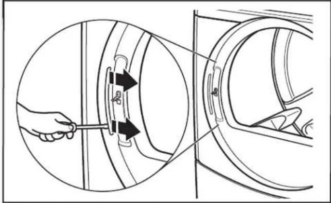 WHIRLPOOL W10277499 - Oter le cache-trou de charnière - 1