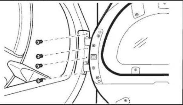 WHIRLPOOL W10277499 - Oter les vis de la charnière de porte - 1