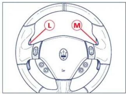 Maserati GranCabrio Sport (2013) - Leviers des vitesses au volant - 1